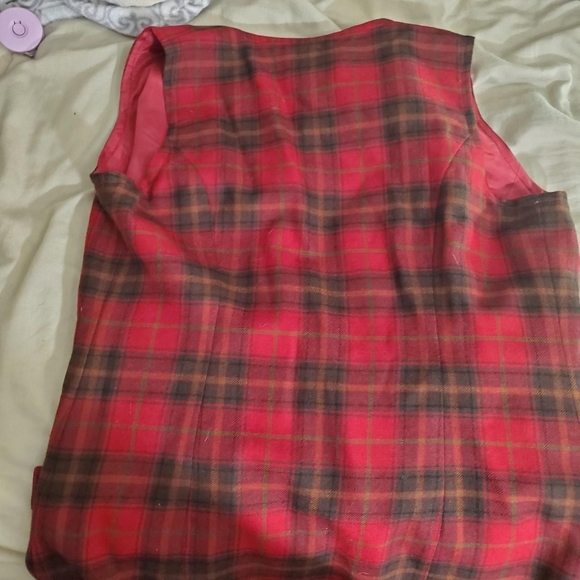 Red and Green Plaid Vest - Picture 4 of 4